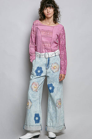 Floral Fun Patchwork-Light Denim