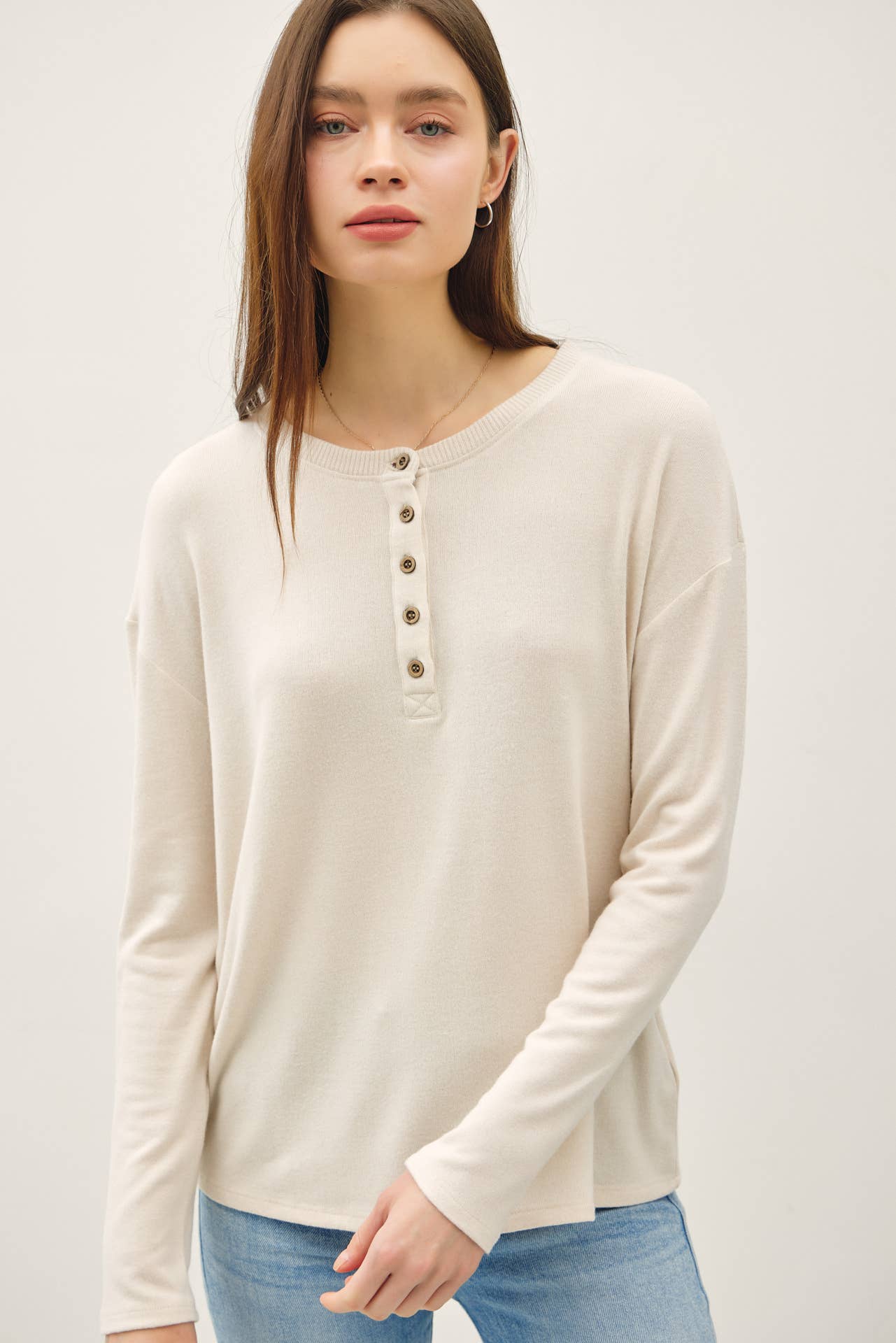 HACCI Henley LS-Oatmeal