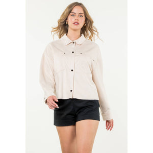 Button Up Suede-Cream