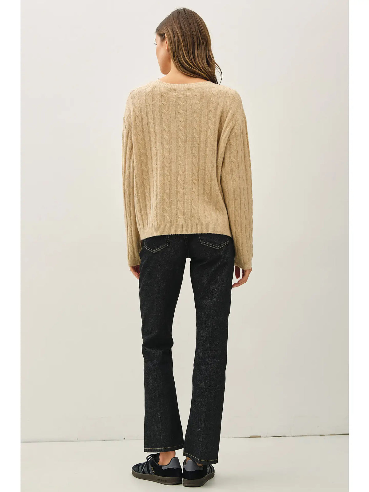 Oversized Boxy Cut Cable Knit Sweater