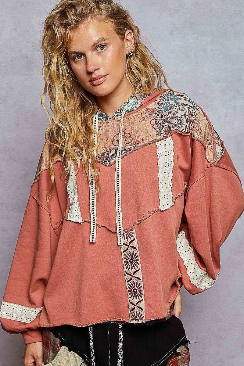 Patch Stitch Pullover-Ginger Spice