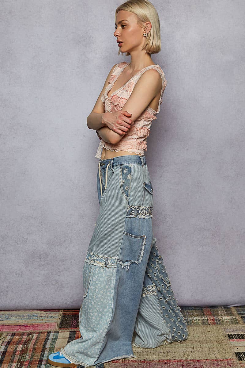 Patchwork Queen-Multi Denim