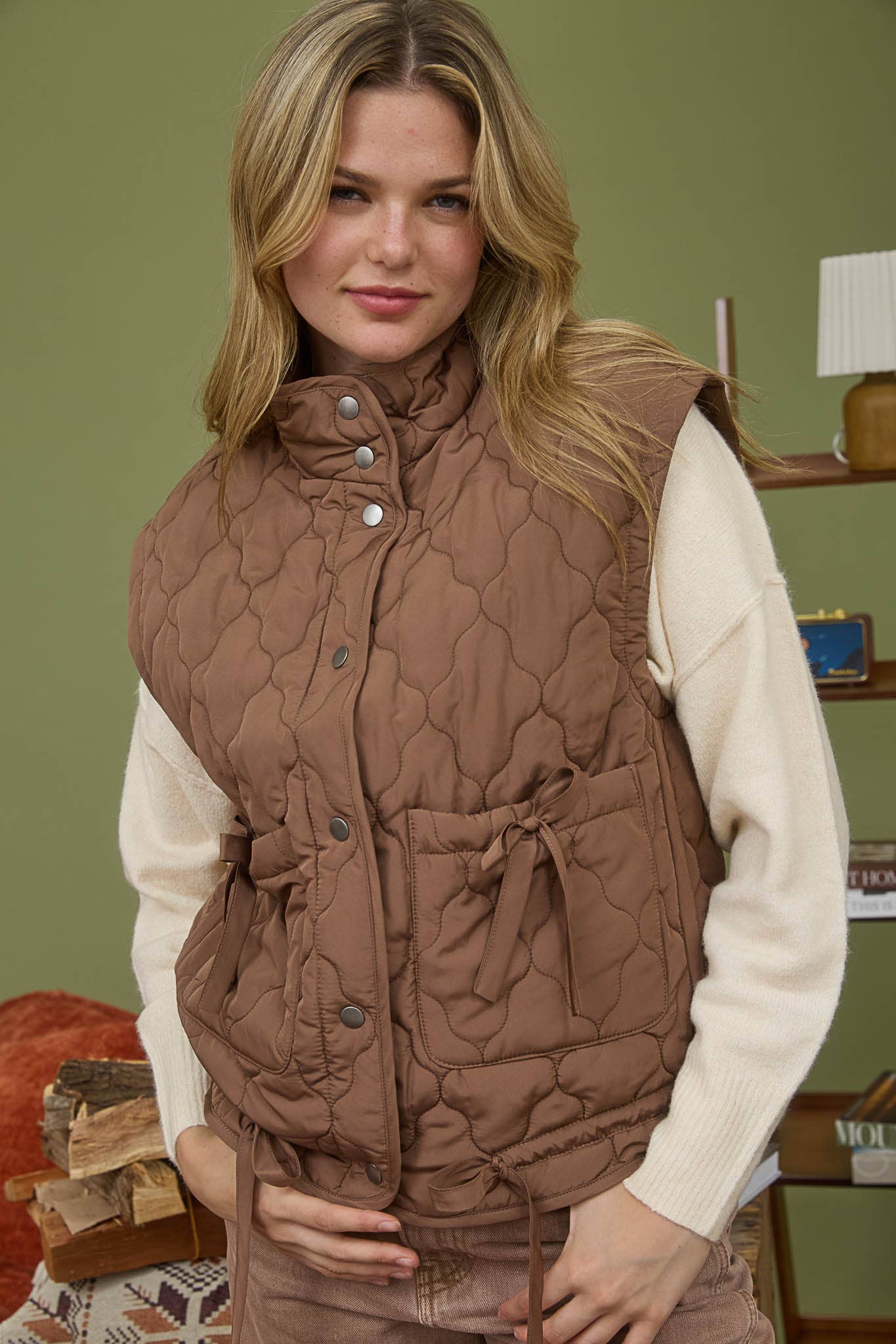 The Sophia Vest-Chocolate