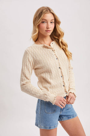 Oh So Feminine Cardigan-Natural