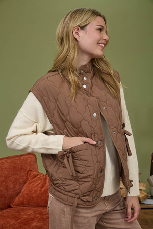 The Sophia Vest-Chocolate