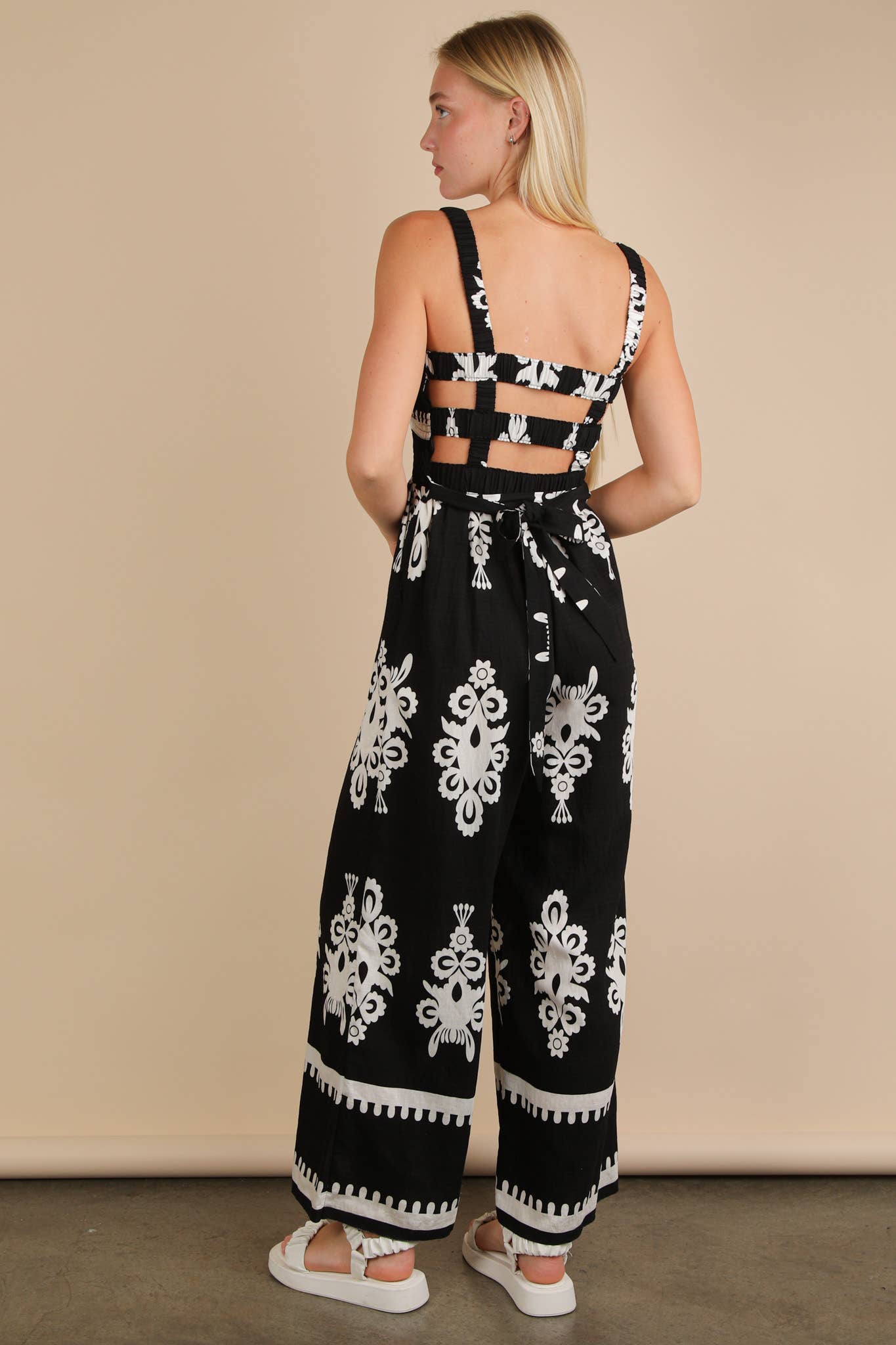 Boho Printed Jumpsuit-Black