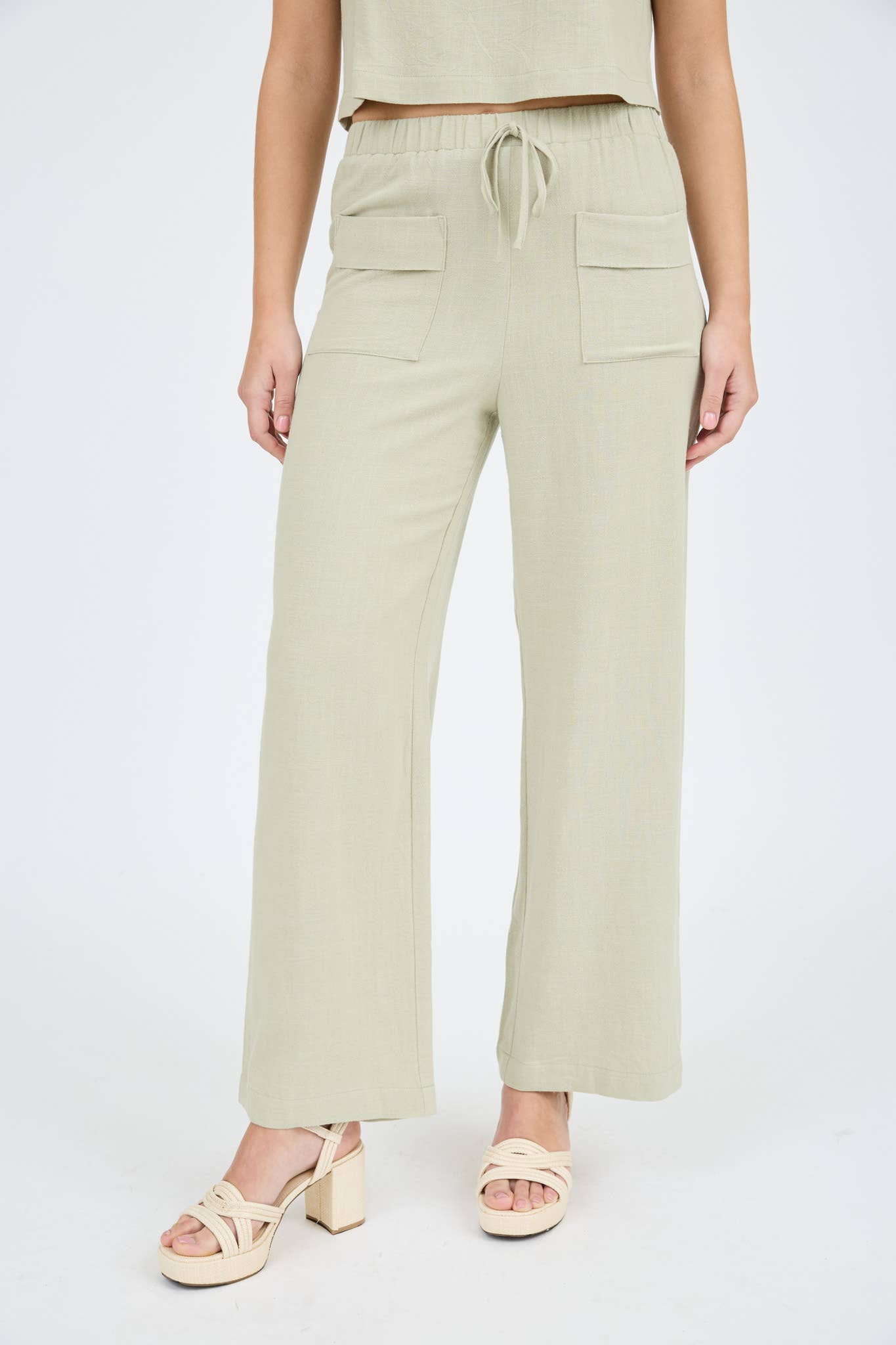 LINEN LOUNGE PANTS: OATMEAL
