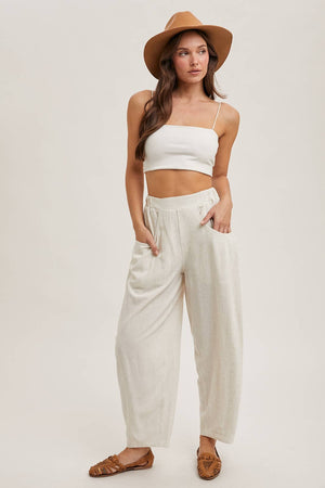 Relaxed Barrel Pants-Oatmeal