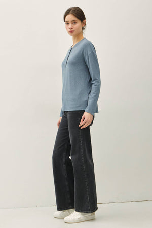 HACCI Henley LS-Teal