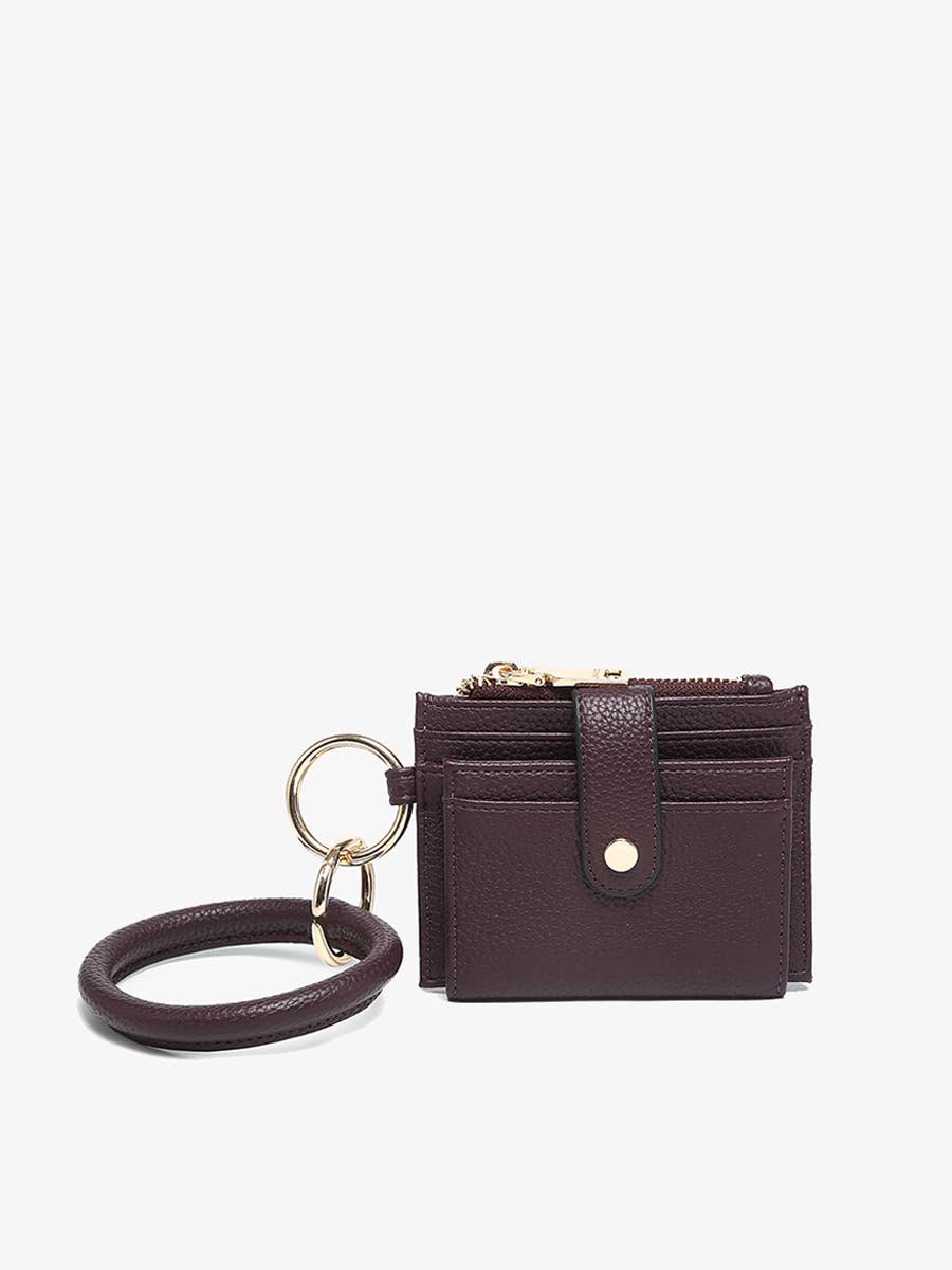 Sammie Mini Snap Wallet w/Ring- Sangria