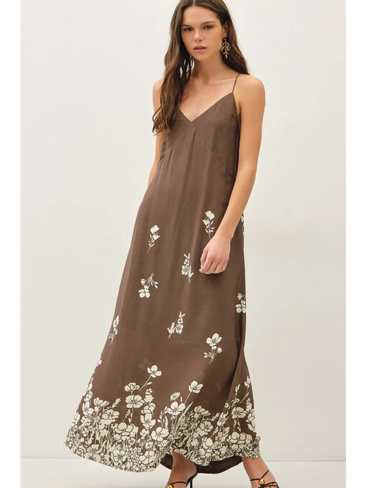 Floral Tie Maxi Dress