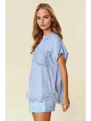 The Denim Tencel Top