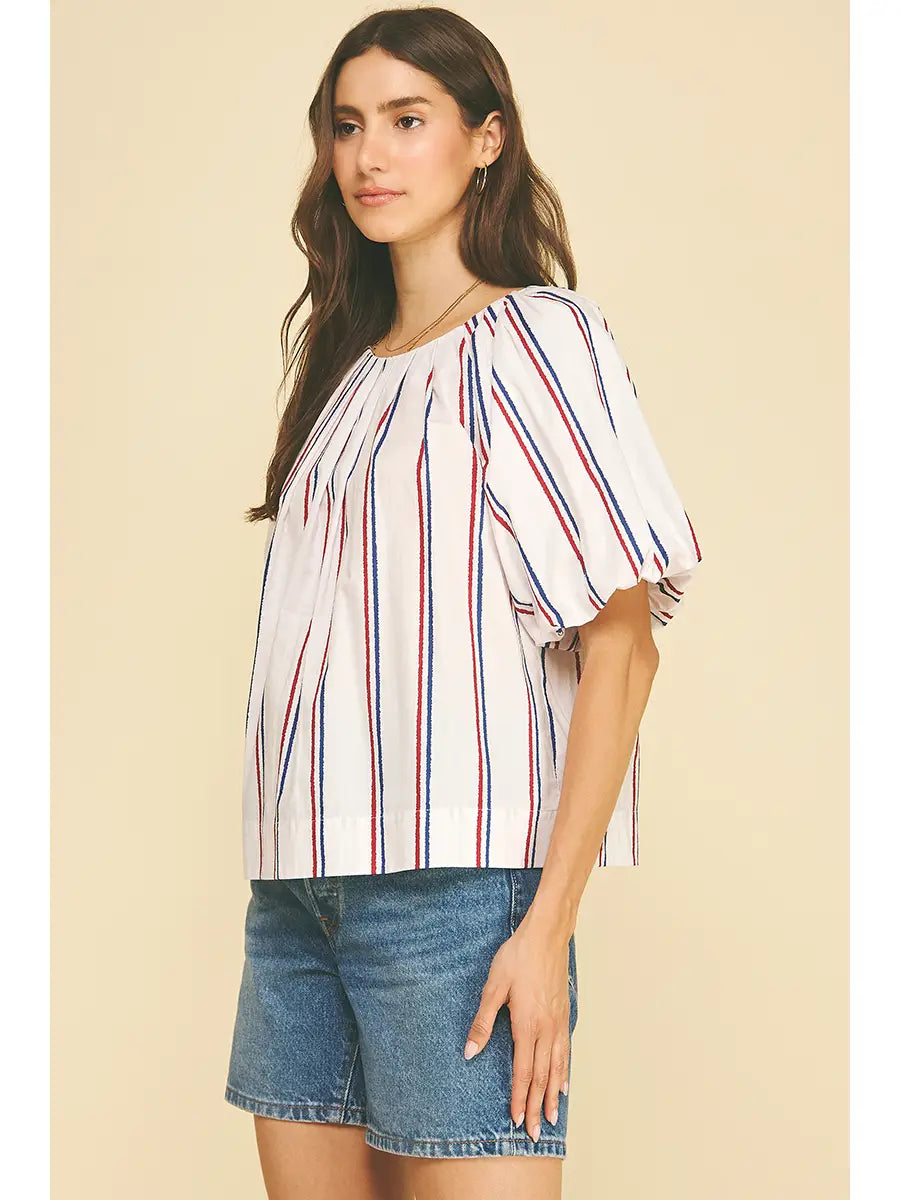 Red White & Blue Blouse