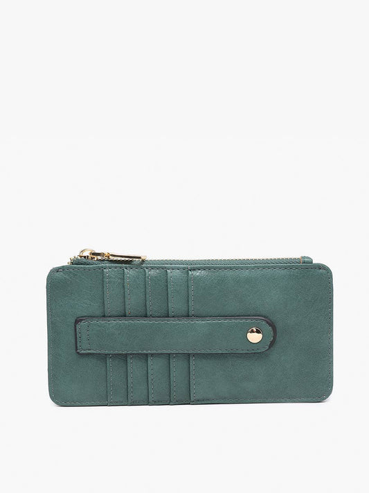 Saige Slim Card Holder Wallet- Deep Teal