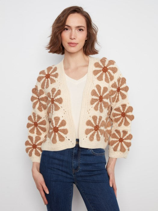 Charlie B Floral Crochet Cardigan