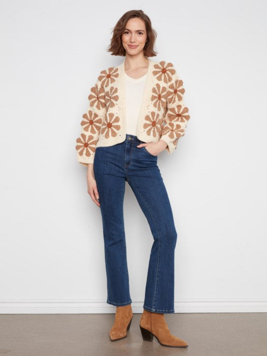 Charlie B Floral Crochet Cardigan