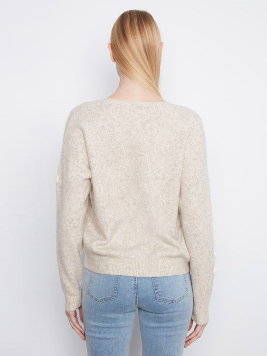 Charlie B Floral Appliqué Sweater