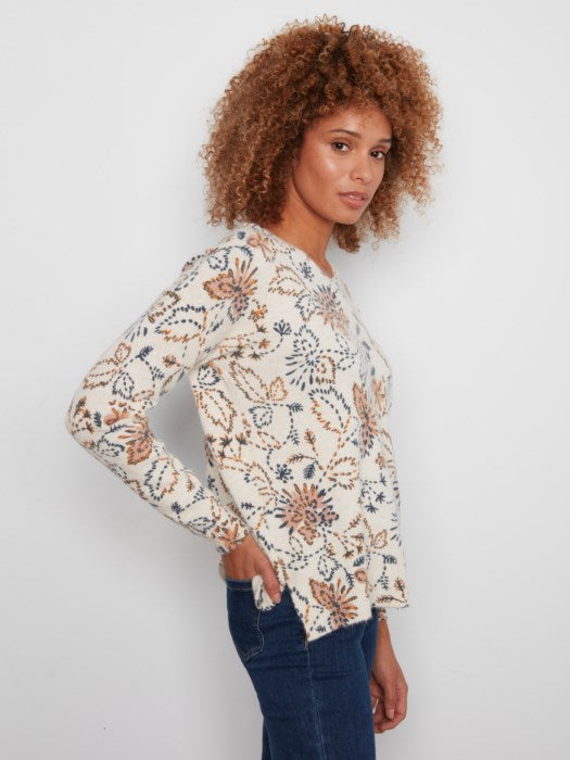Charlie B Print Sweater- Snowflake