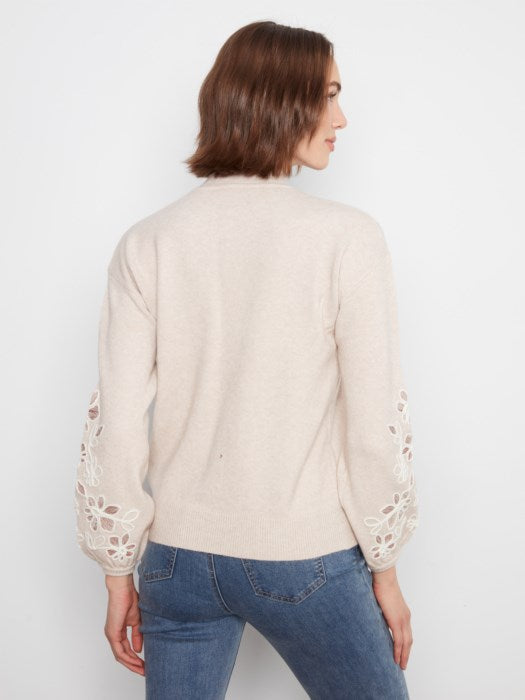 Charlie B Mock Neck Sweater- Almond