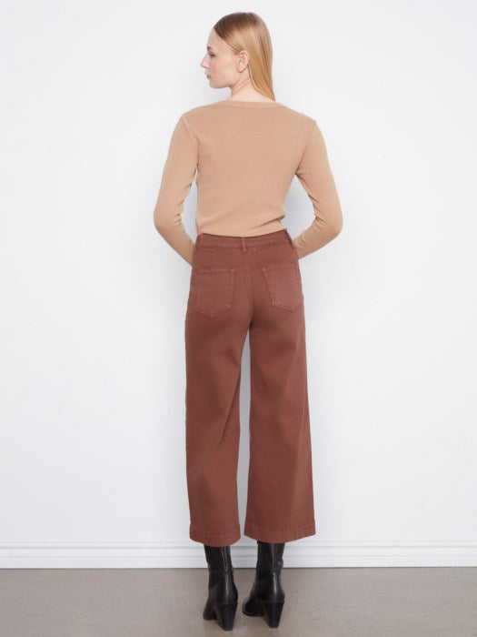 Charlie B- Cropped Pocket Pants- Chocolate