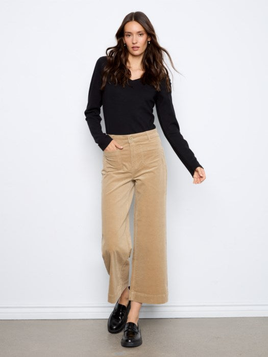 Charlie B- Cropped Pocket Pants- Latte