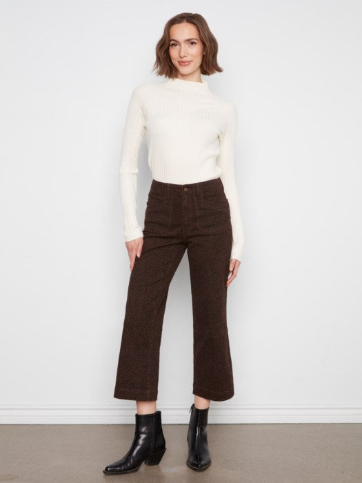Charlie B Leopard Cropped Denim