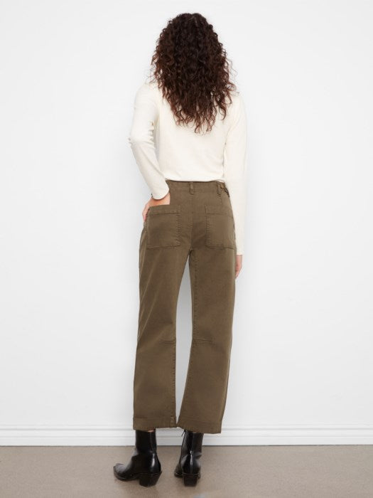 Olive Barrel Leg Pants