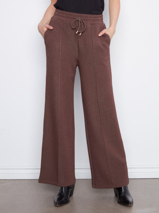 Charlie B- Scuba Wide Leg Joggers- Espresso