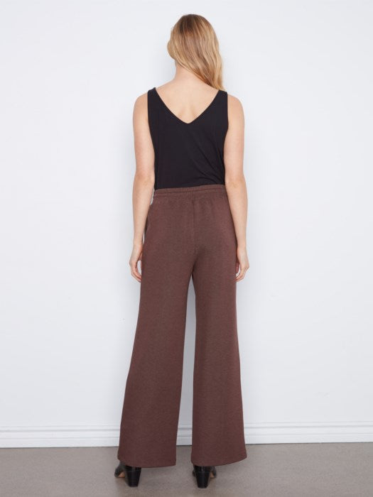 Charlie B- Scuba Wide Leg Joggers- Espresso