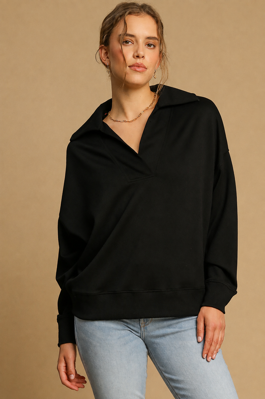 Chic Ease Collared Pullover