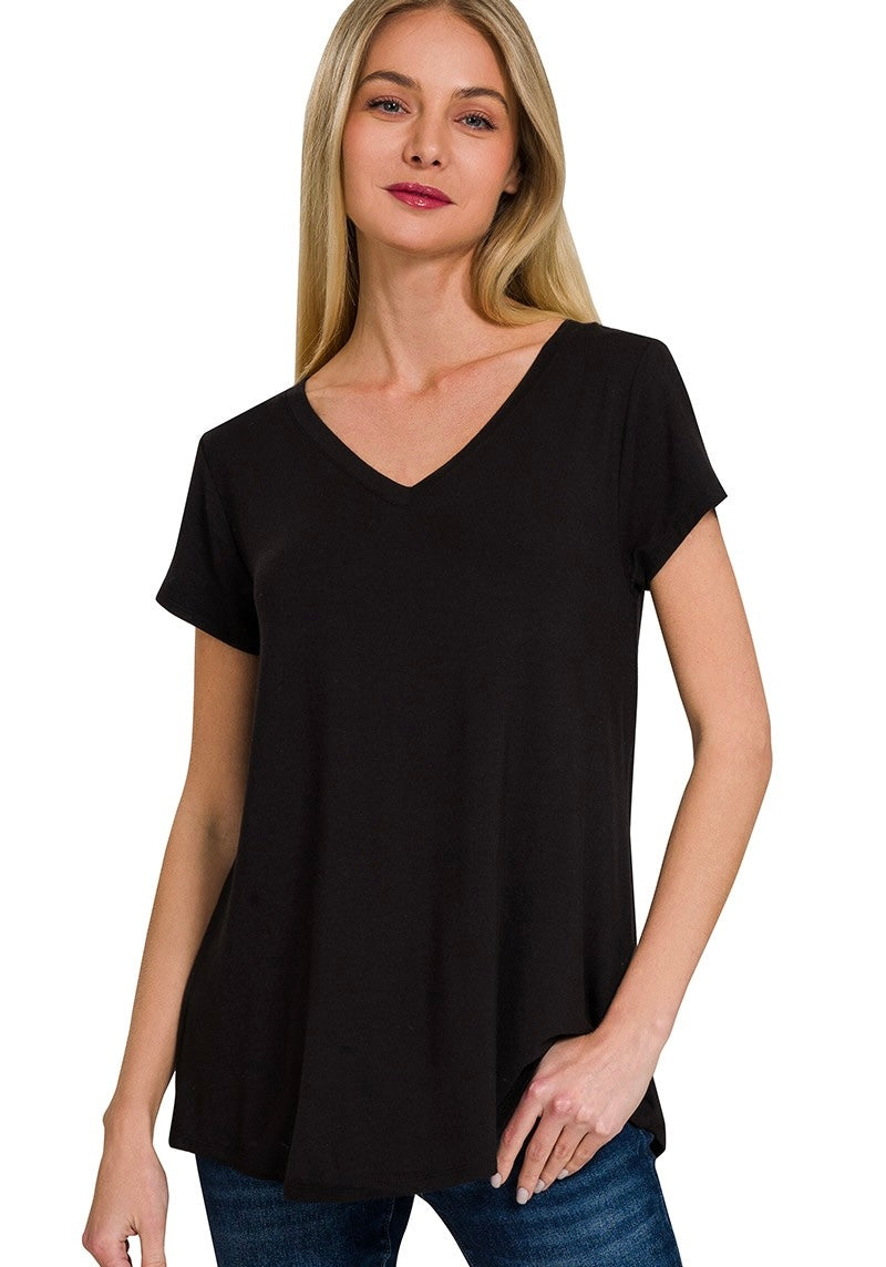 Classic V Neck- Black