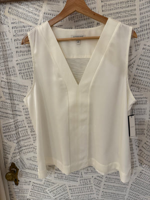 Liverpool Sleeveless V-Neck Tank-Cream