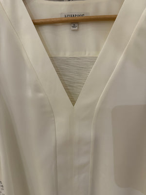 Liverpool Sleeveless V-Neck Tank-Cream