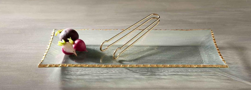Gold Edge Platter Set