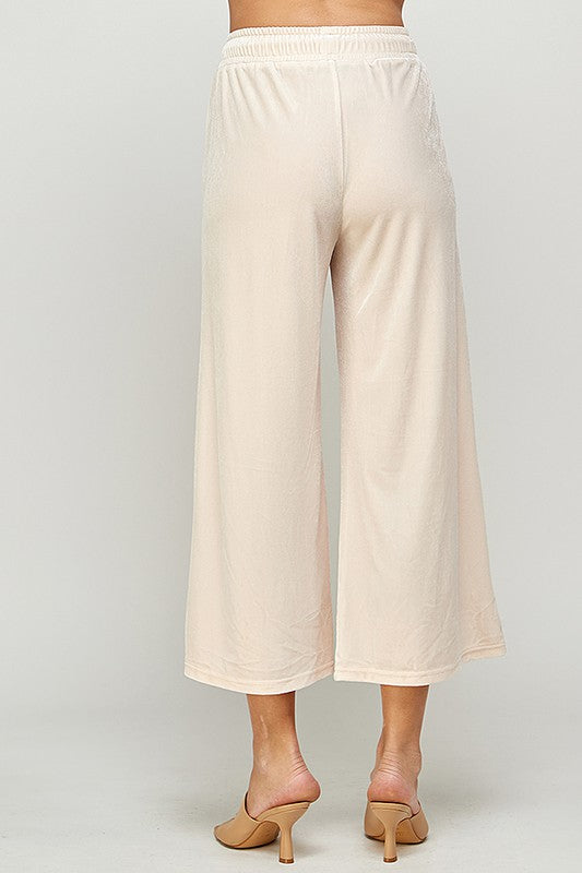 Velvet Wide Crop-Cream