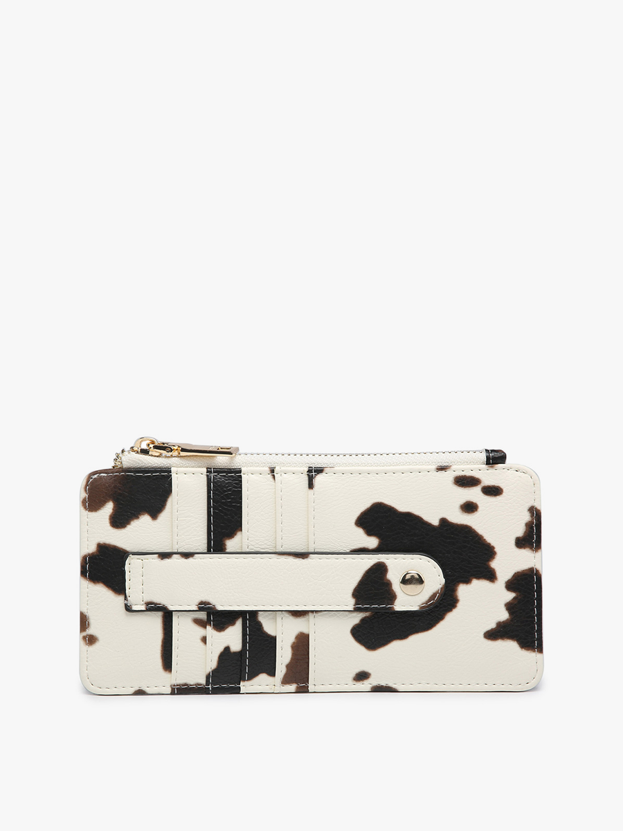 Saige Slim Card Holder Wallet- Cow Brown