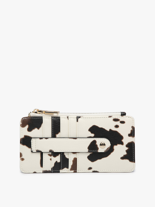 Saige Slim Card Holder Wallet- Cow Brown