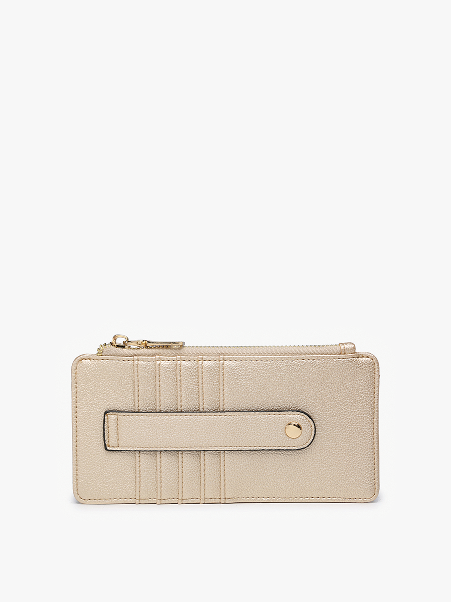 Saige Slim Card Holder Wallet- Gold