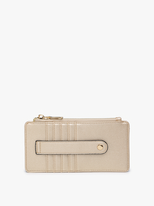 Saige Slim Card Holder Wallet- Gold