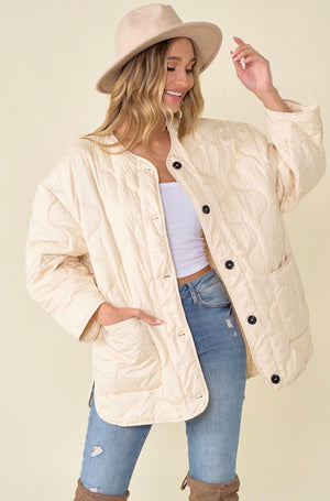Quilted Jacket-Cream