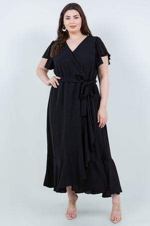 Ruffle Maxi Dress-Black