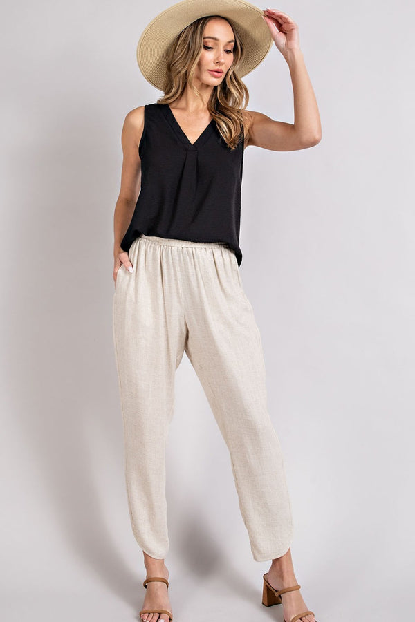 V-Neck Sleeveless-Black - The Rusty Willow Boutique