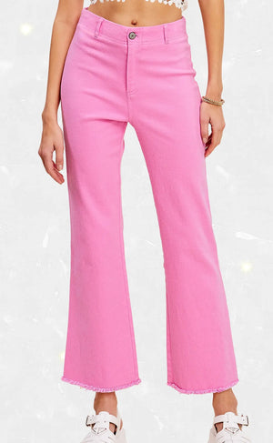 Mineral Washed Jeans-Pink