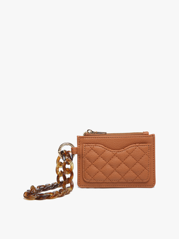 Rhodes Quilted Wallet w/ Chain Bangle-Brown