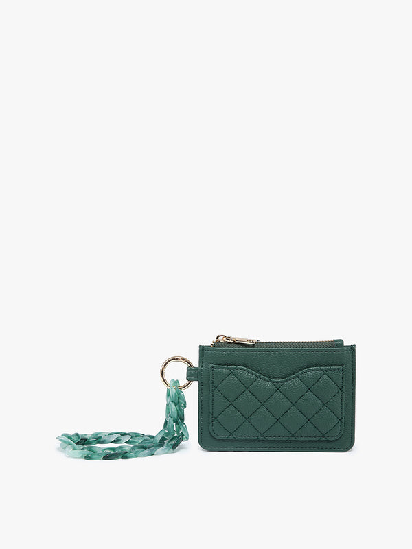 Rhodes Quilted Wallet w/ Chain Bangle-Hunter Green