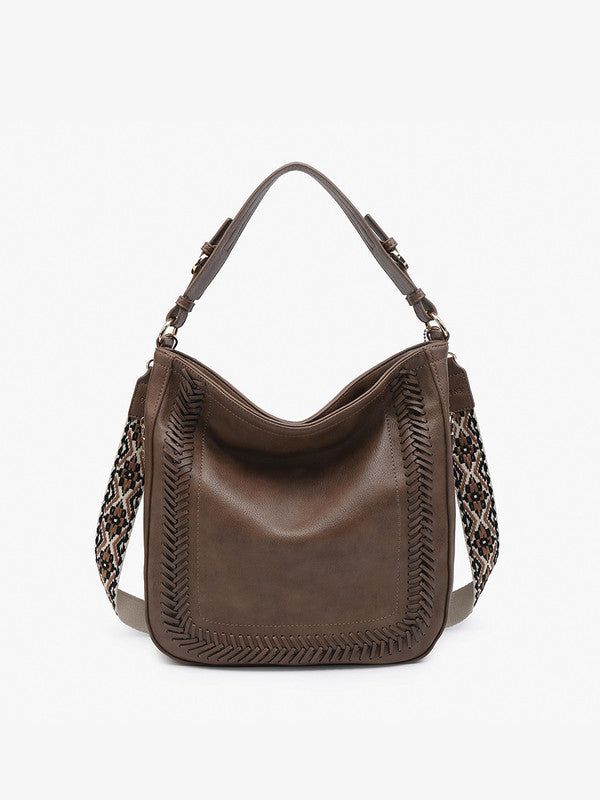 Aris Small Whipstitch Hobo-Chocolate