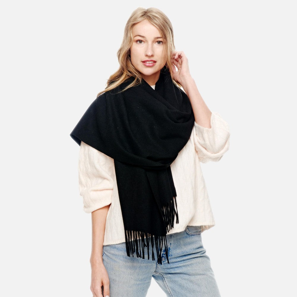 Cashmere Blend Scarf-Black