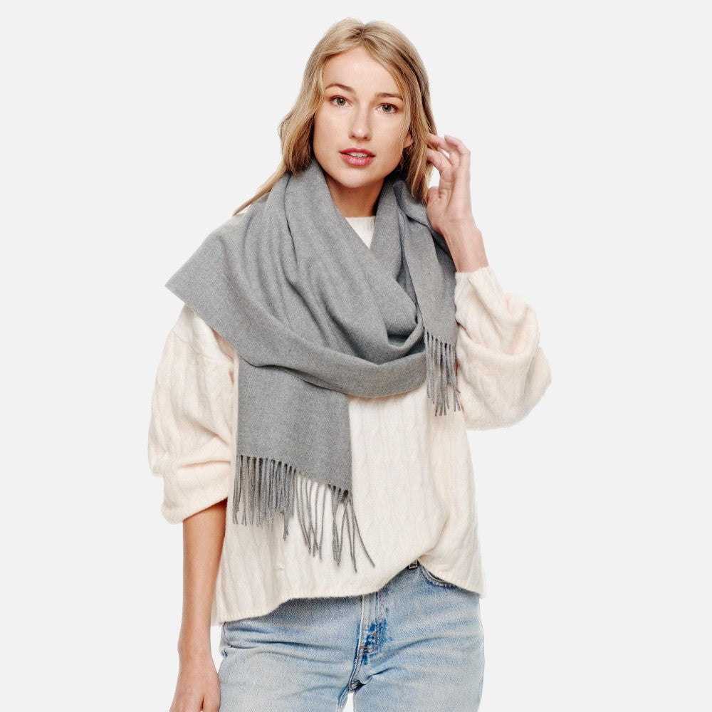 Cashmere Blend Scarf-Gray