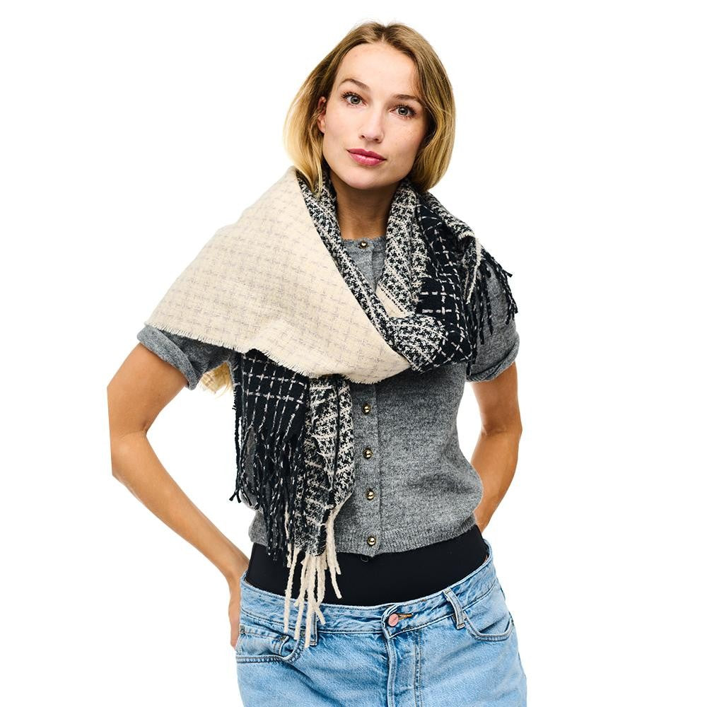 Two-Tone Scarf-Black