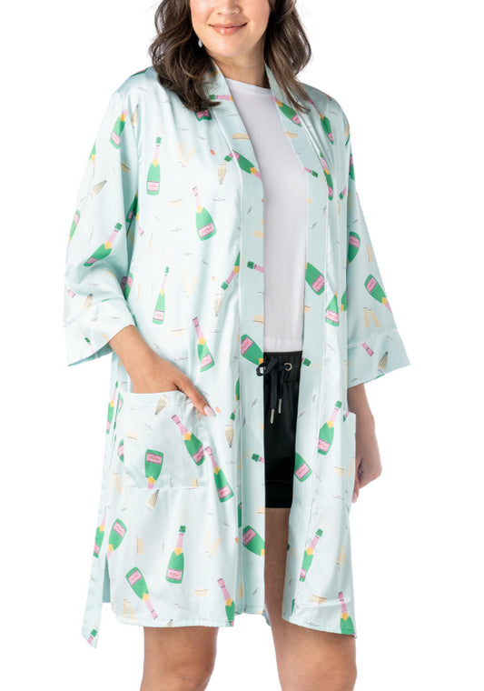 Satin Robe-Bubbles & Brunch